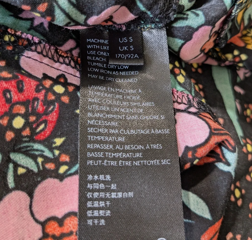 Free People Strawberry Fields Colorful Print Mini Dress S